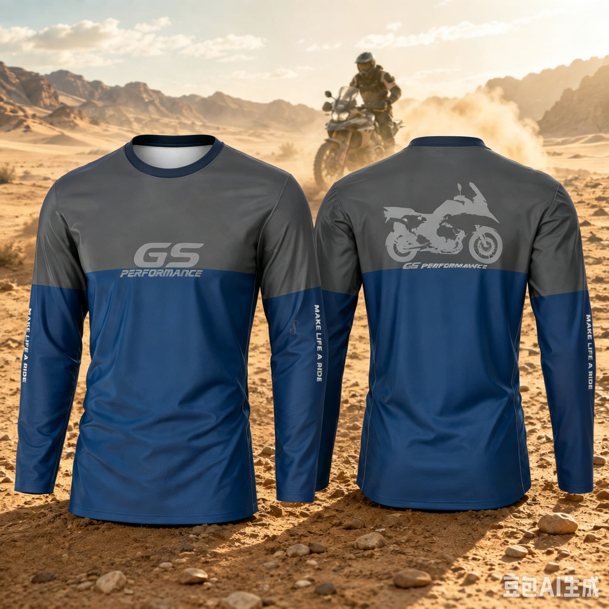Outdoor Sports Adventure - モトラッドGSアドベンチャーモーターサイクル長袖シャツ 通気性・UVカット・速乾性 ライディングジャージ メンズ アウトドアスポーツカジュアルウェア
