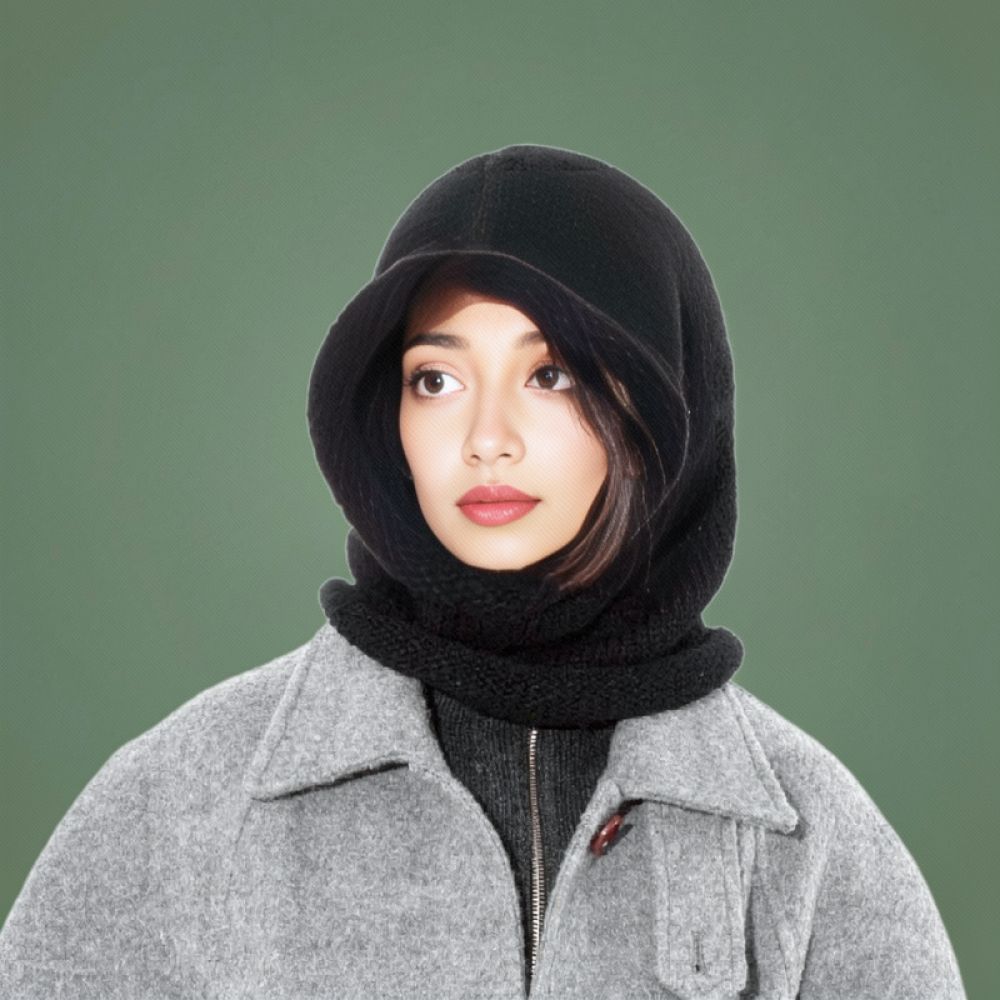 暖かく快適なニット素材の防寒帽。ネックカバー付きで、厚手で防 - Outdoor Sport Climbing Gear のレビューと価格